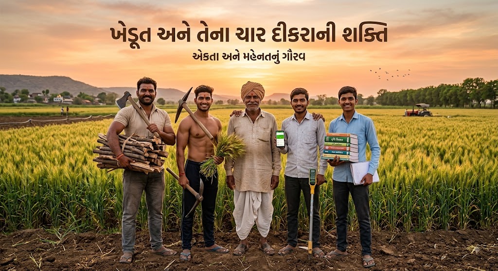 ખેડૂત અને તેના ચાર દીકરાની શક્તિ