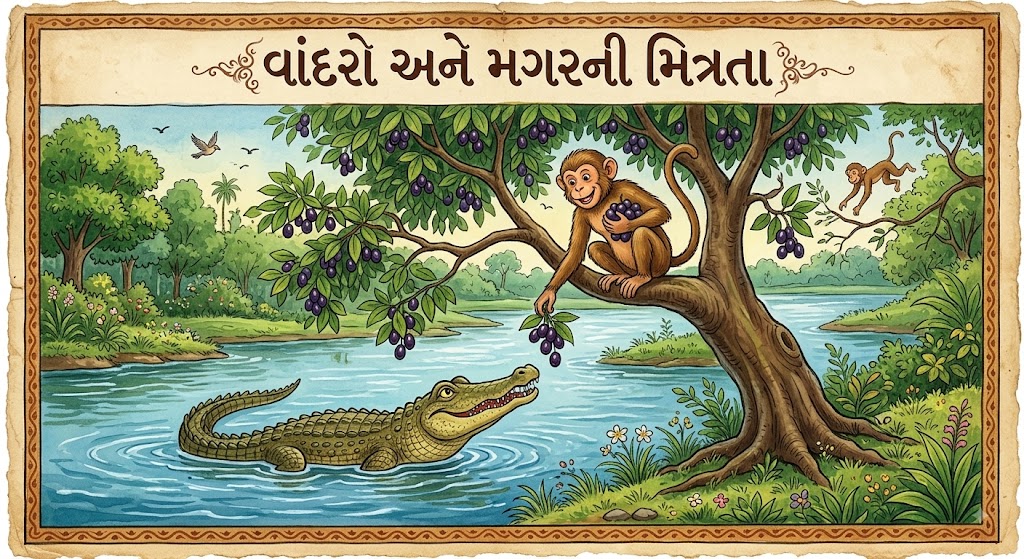 વાંદરો અને મગરની મિત્રતા